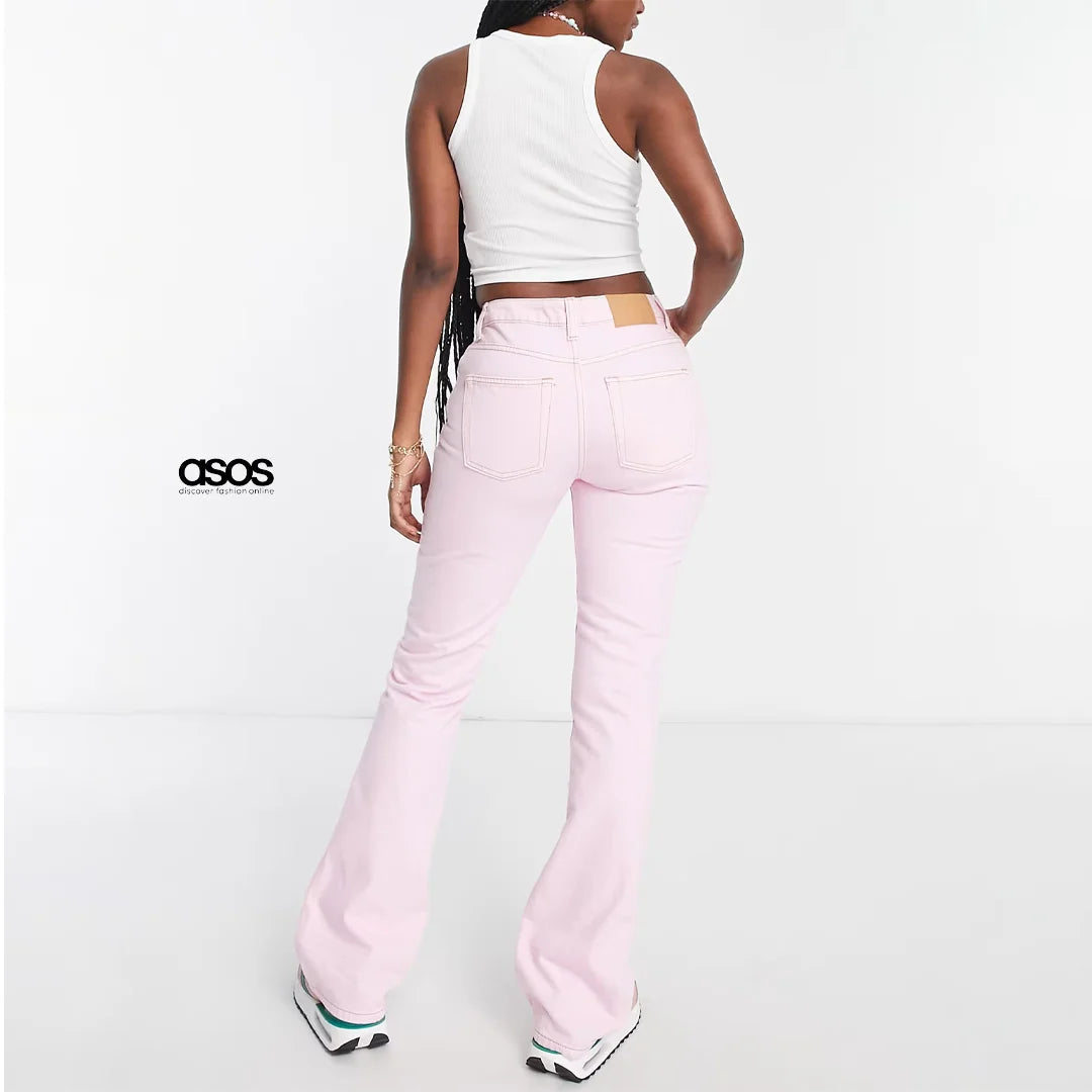 Women’s Hourglass Flare Jeans by ASOS DESIGN – Cosmo Pink Color
