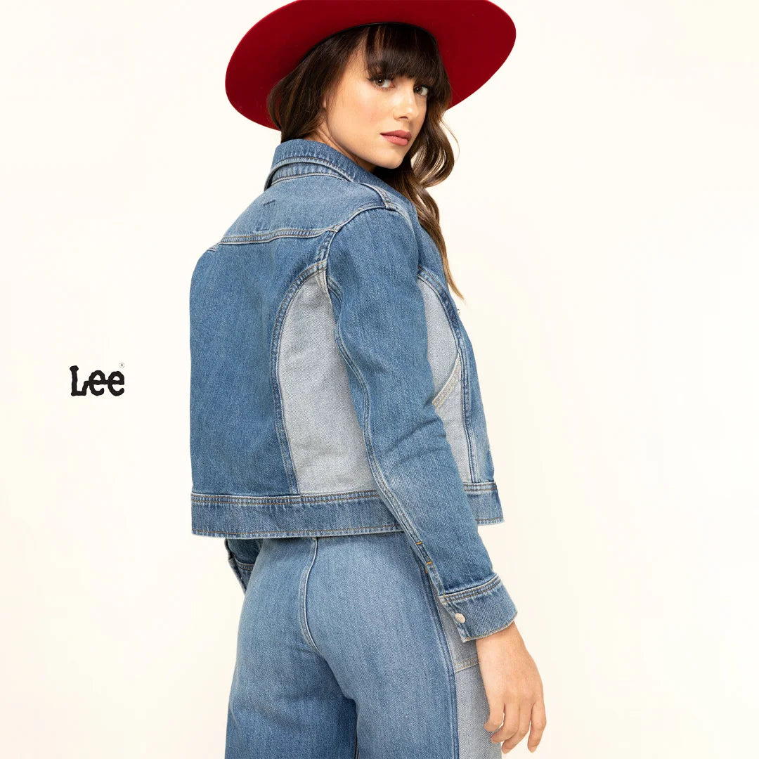 Lee Women’s Denim Jacket with Contrasting Panels – Trendy & Casual