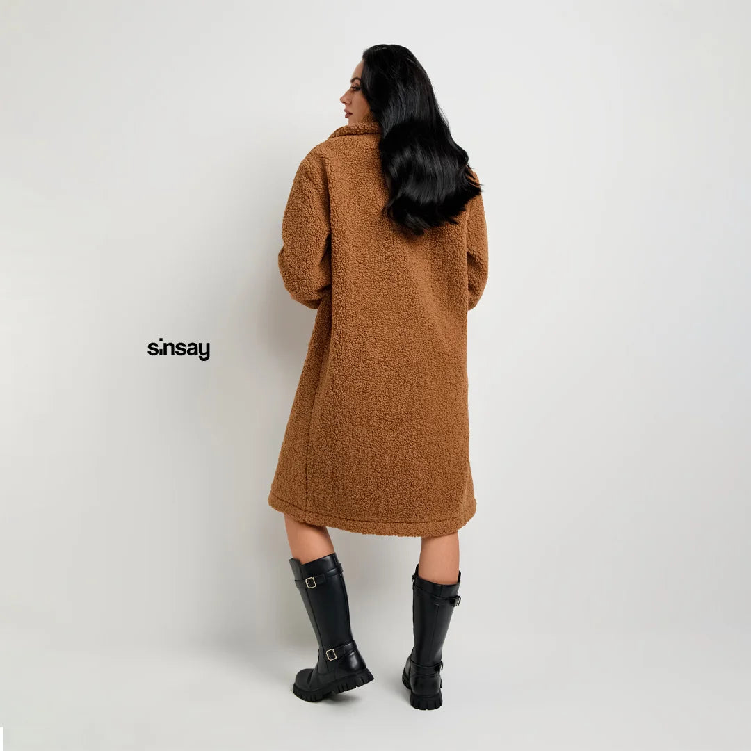 Sinsay Women’s Teddy Coat – Soft & Cozy Fabric