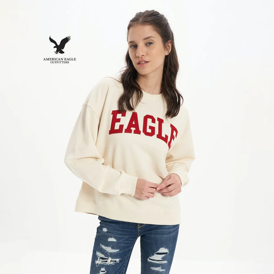 American Eagle Women’s Sweatshirt – Crew Neck Printed Design