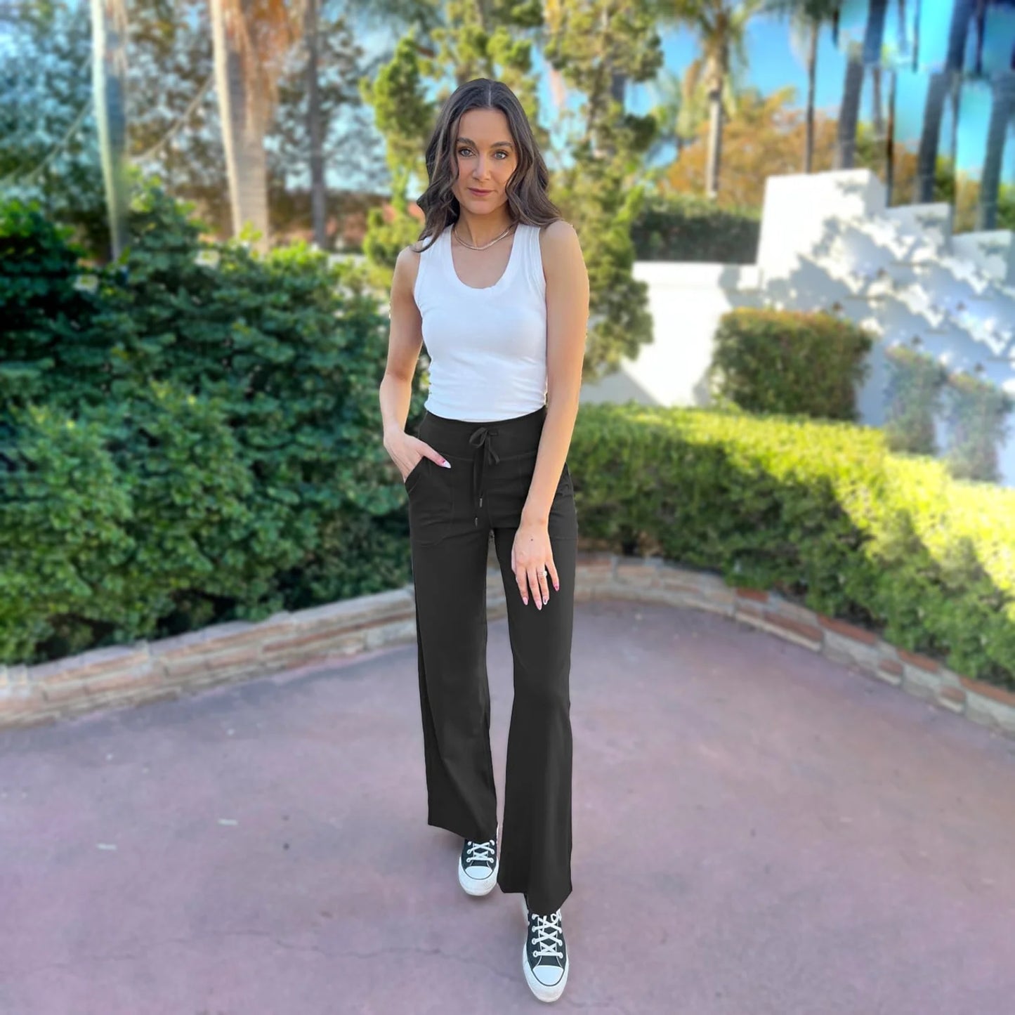 Mondetta Women’s High Waist Wide Leg Pants – Performance Luxury Fit