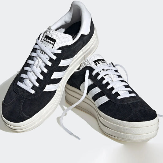 Adidas Gazelle Bold Platform Sneakers – Black/White Suede