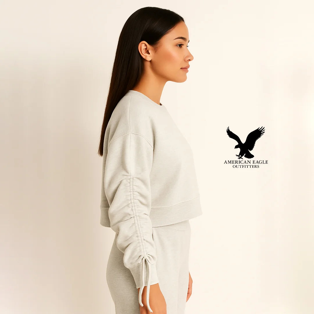 American Eagle Women’s  Cropped Sweatshirt Set