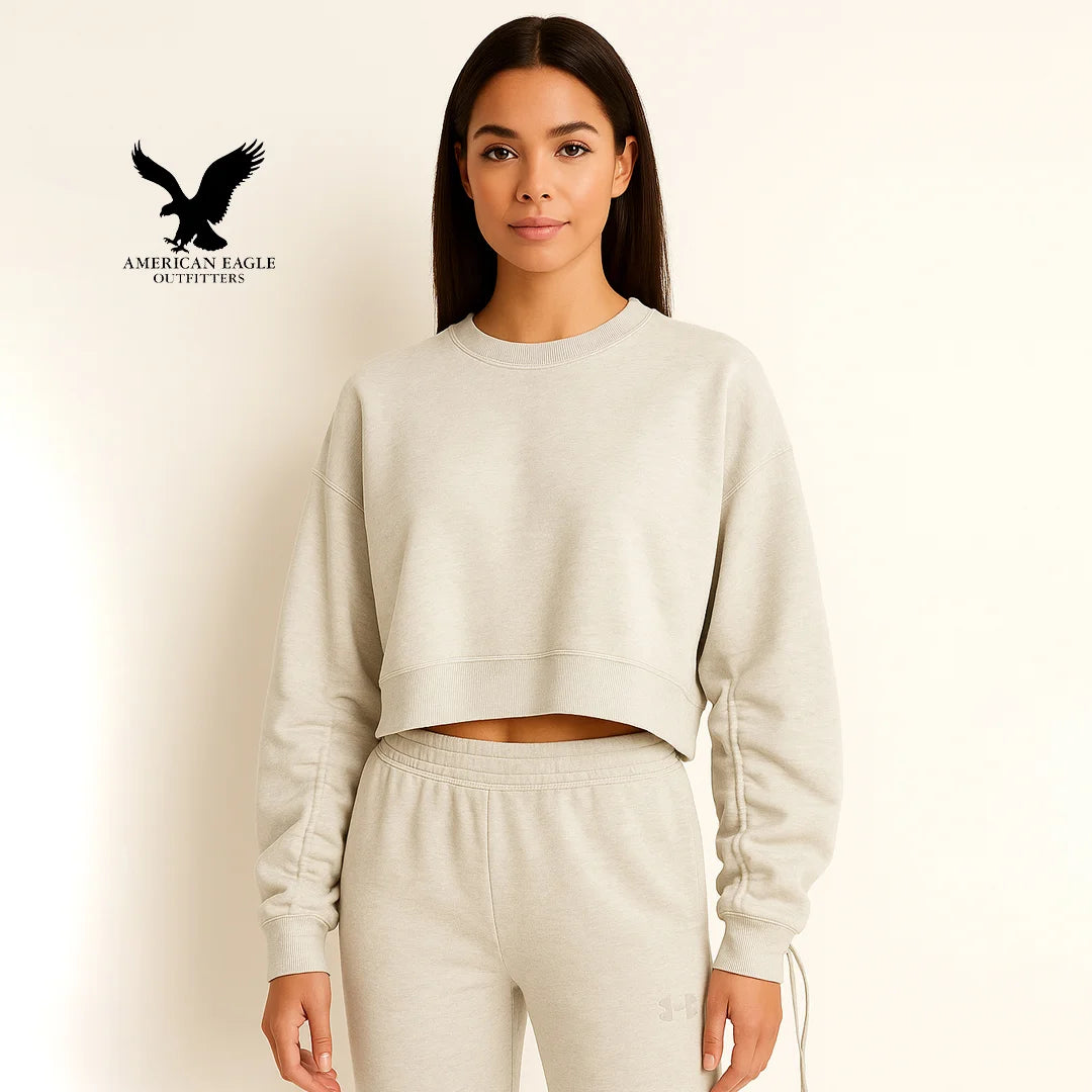 American Eagle Women’s  Cropped Sweatshirt Set
