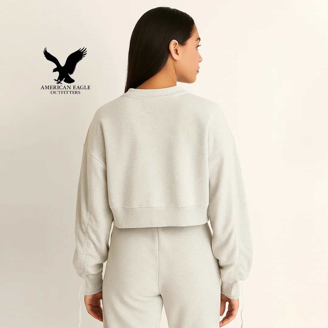American Eagle Women’s  Cropped Sweatshirt Set