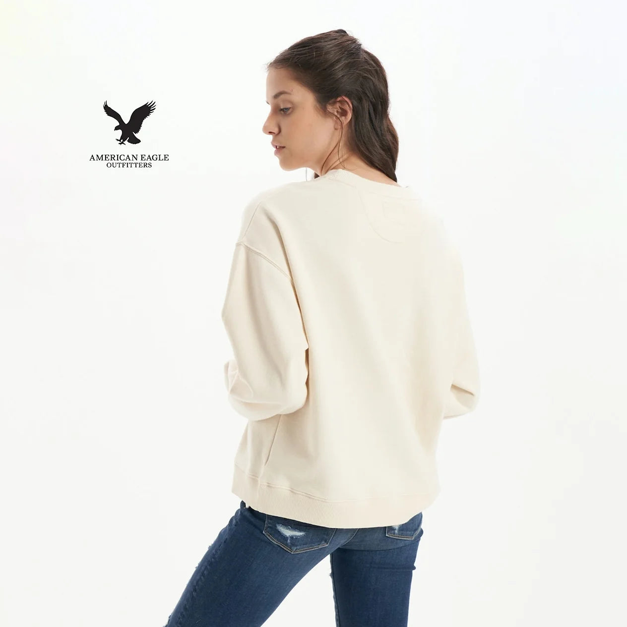 American Eagle Women’s Sweatshirt – Crew Neck Printed Design