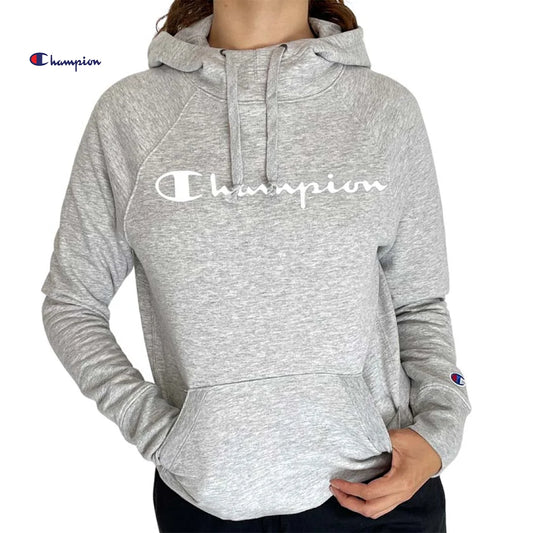 Champion Women’s Powerblend Relaxed Hoodie – Logo Front Design