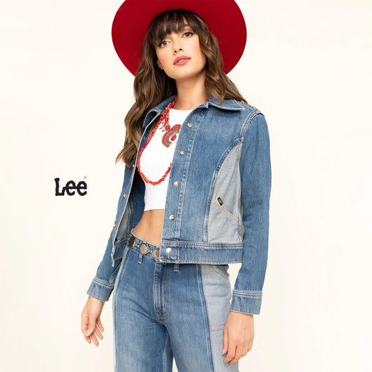 Lee Women’s Denim Jacket with Contrasting Panels – Trendy & Casual