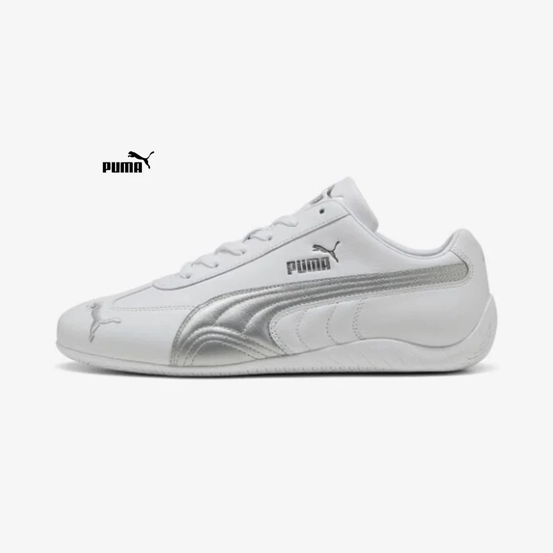 Puma Speedcat Leather Shoes – White/Silver