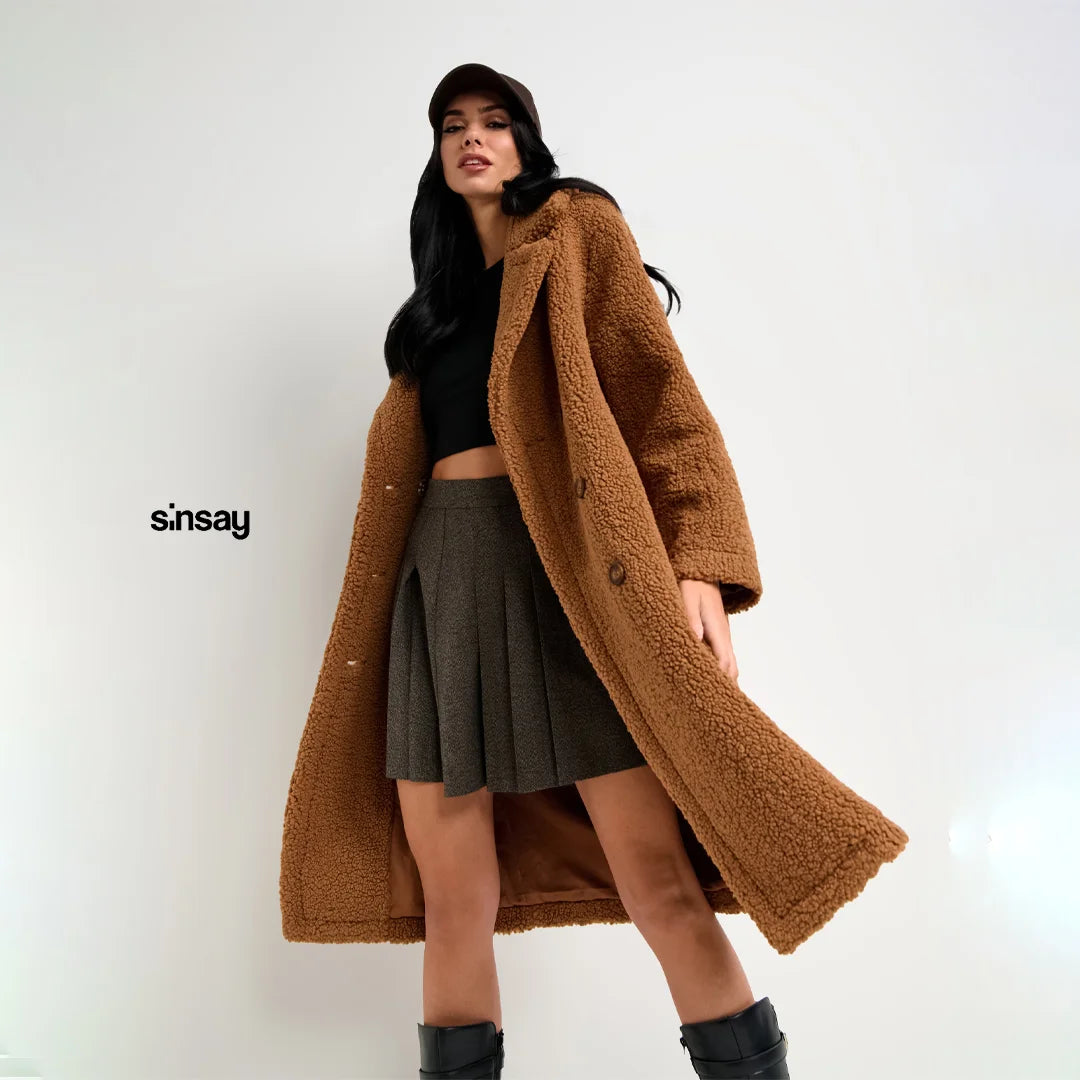 Sinsay Women’s Teddy Coat – Soft & Cozy Fabric